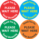 "Please Wait Here" Social Distancing Floor Decals
