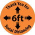 Thank You For "6FT" Social Distancing Floor Decals