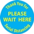 "Please Wait Here" Social Distancing Floor Decals